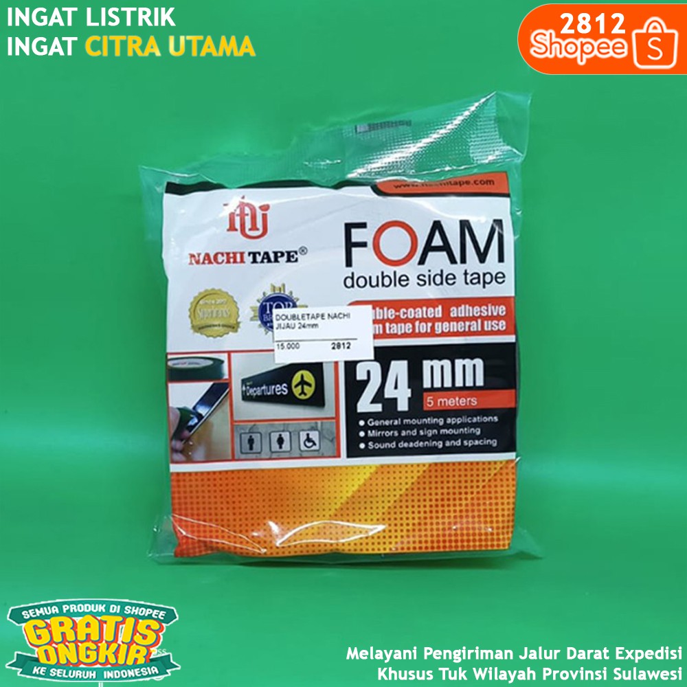 

ISOLASI DOUBLETAPE FOAM BOLAK BALIK 24mm 5 MATER K2812