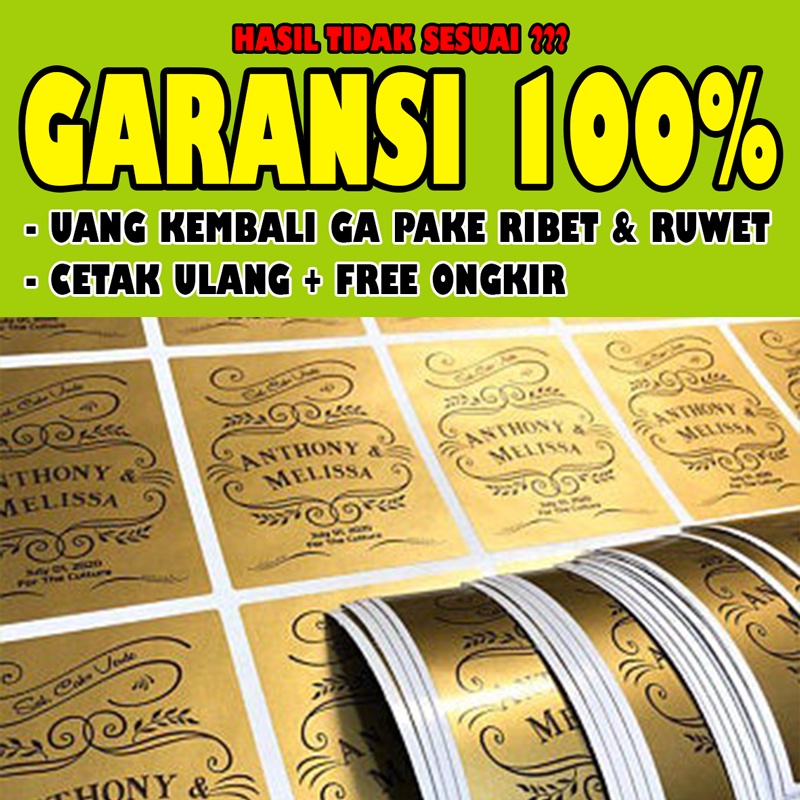 

SKGS 2-5 Cetak Stiker Logo Olshop Custom Sticker Label Gold Silver