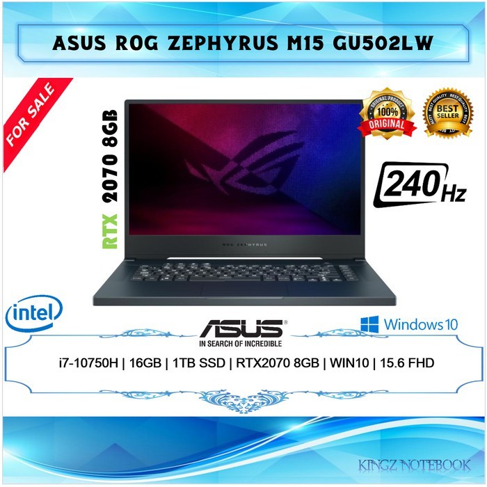 Asus ROG Zephyrus M15 GU502LW i7-10750H 16GB 1TB RTX2070