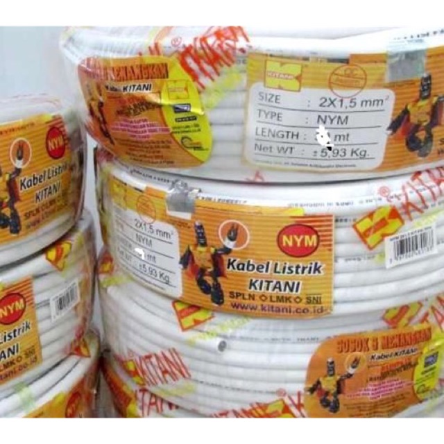 Kabel NYM 2x1,5 KAWAT merk Kitani tembaga murni