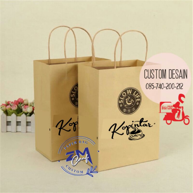 

Paper Bag Custom 12x5x16 cm/paperbag murah