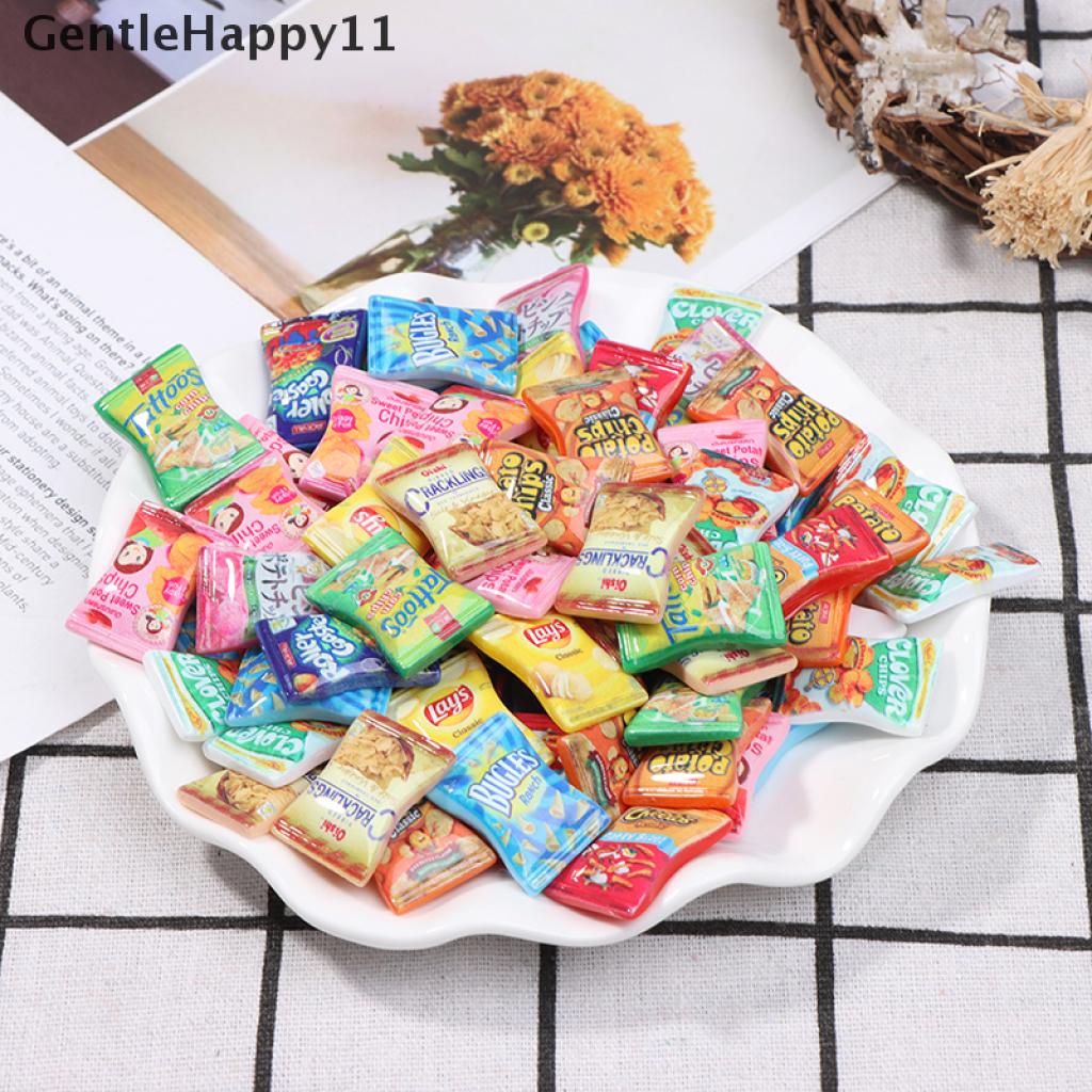 Gentlehappy 10Pcs / Set Mainan Simulasi Permen / Snack / Cream Bahan Resin Untuk Aksesoris Rumah Boneka