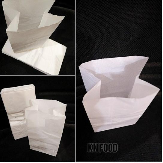 ♠ Paper Bag Kantong PUTIH Polos Kertas - 50 pcs Kantong paper bag PUTIH ➧