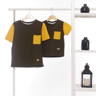  KAOS  POLOS ANAK  LAKI LAKI ARMY  POCKET MUSTARD Shopee 