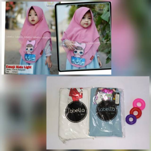 LOL LED hijab anak Labella kids ORI
