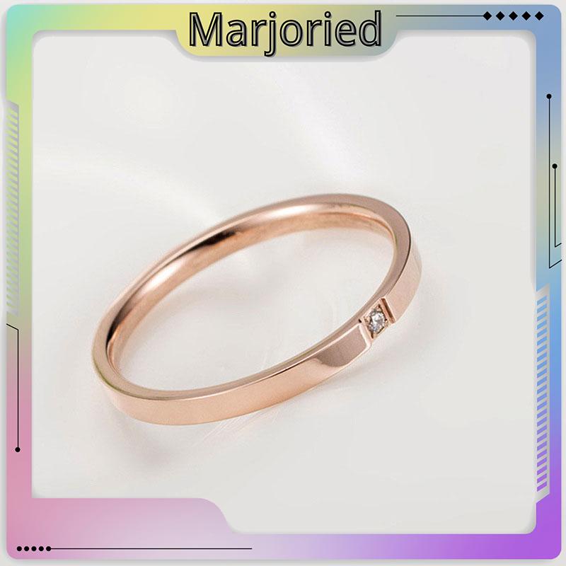 Perak / Emas Mawar / Cincin Ekor Titanium Berlian Sederhana Fashion Pria Wanita Rings-MJD