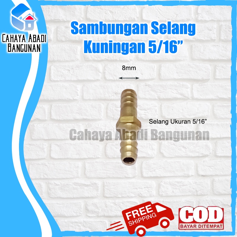 Sambungan Selang Air Kuningan 5/16&quot; Selang Angin Kompresor