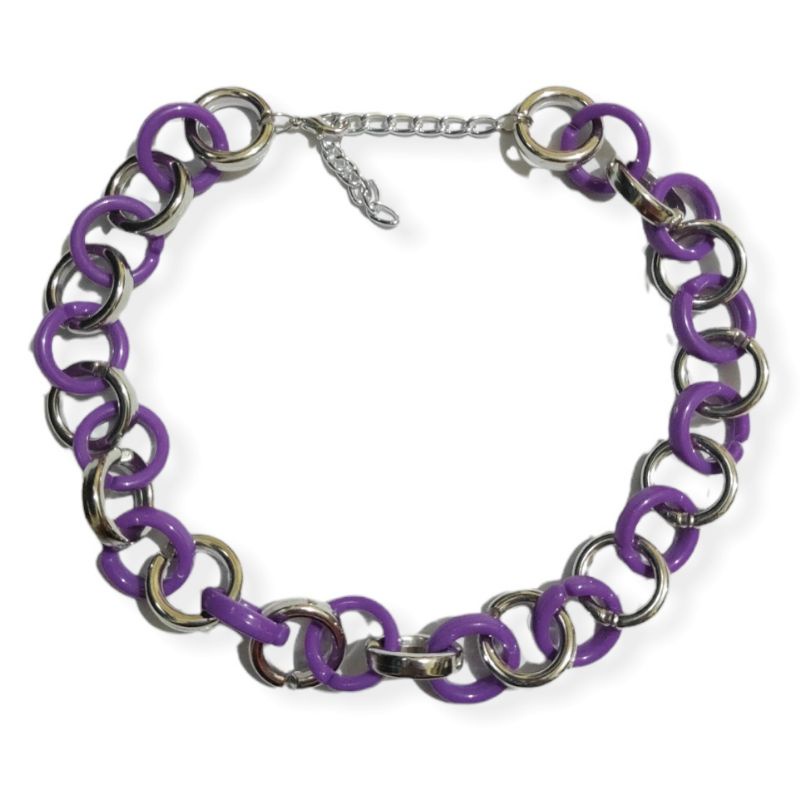 Kalung Rantai Akrilik Kombinasi Valerie Acrilic Chain Necklace Edgy Colorful