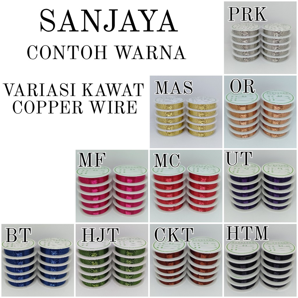 KAWAT TEMBAGA WARNA WARNI / KAWAT NAILART / KAWAT DIY CRAFT / VARIASI KAWAT COPPER WIRE