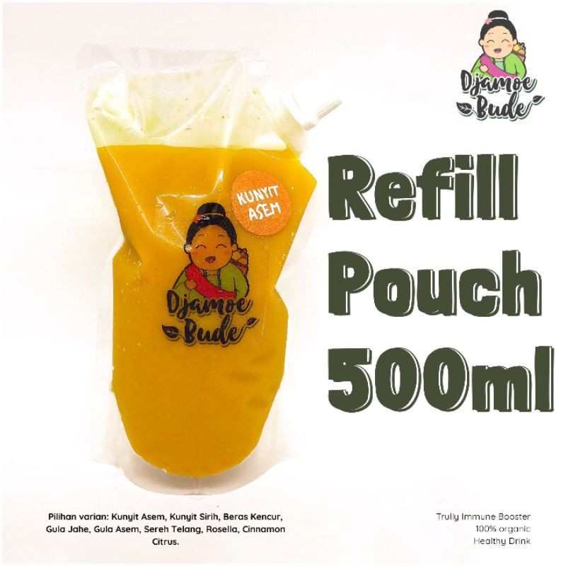 

Djamoebude Refill Pouch 500ml / Kunyit Asam / Beras Kencur / Jahe Merah