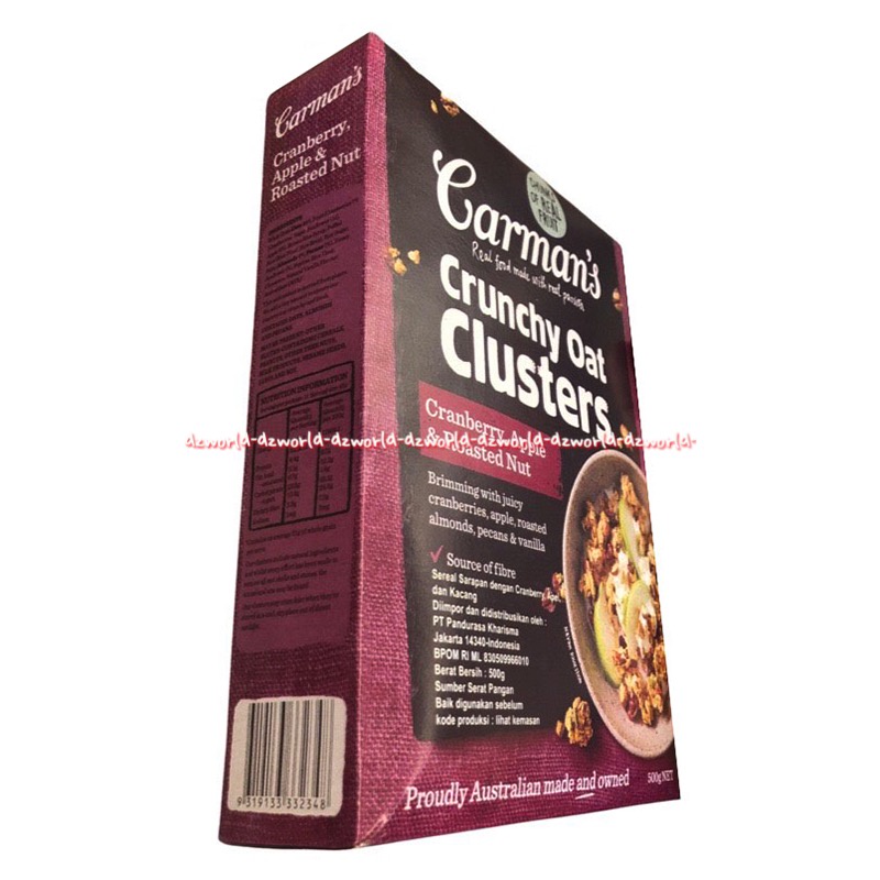 Carman's Crunchy Oat Clusters Cranberry Apple Honey Roasted Nut Carmans Chunks Of Real Fruit Sereal Oats Carman Karman