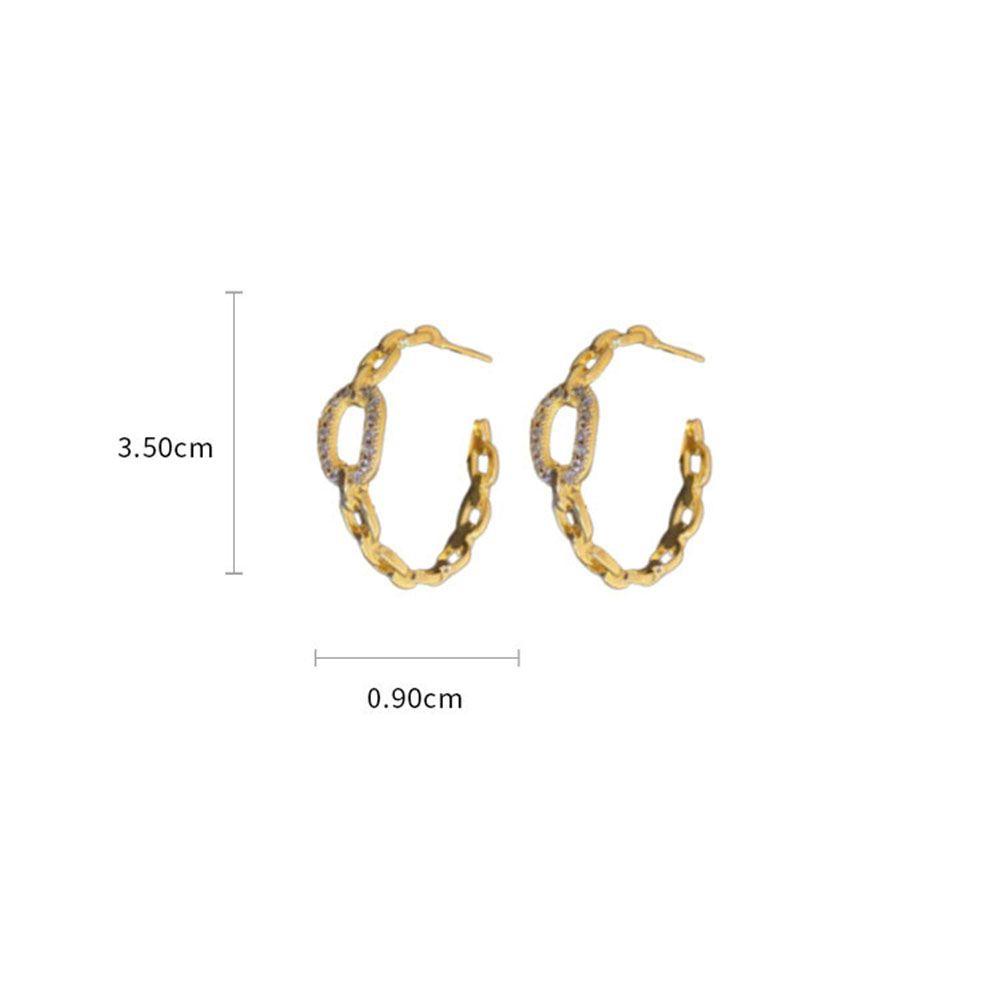 Mxbeauty Anting Berbentuk C Kepribadian Trendi Stud Earrings Berlian Wanita Paduan Gadis Anting Gaya Korea