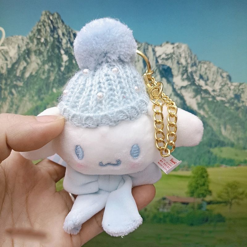 【New】10cm Kawaii Kuromi Cinnamoroll Plush Toy Pendant Stuffed Doll Soft Toys Girls Gift