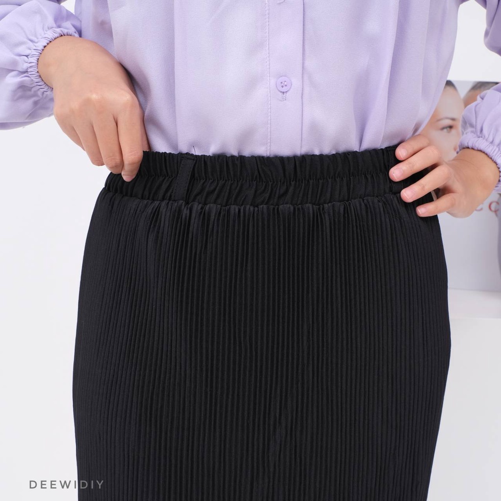 ROK SPAN PLISKET PANJANG WANITA - PENCIL SKIRT DEEWIDIY