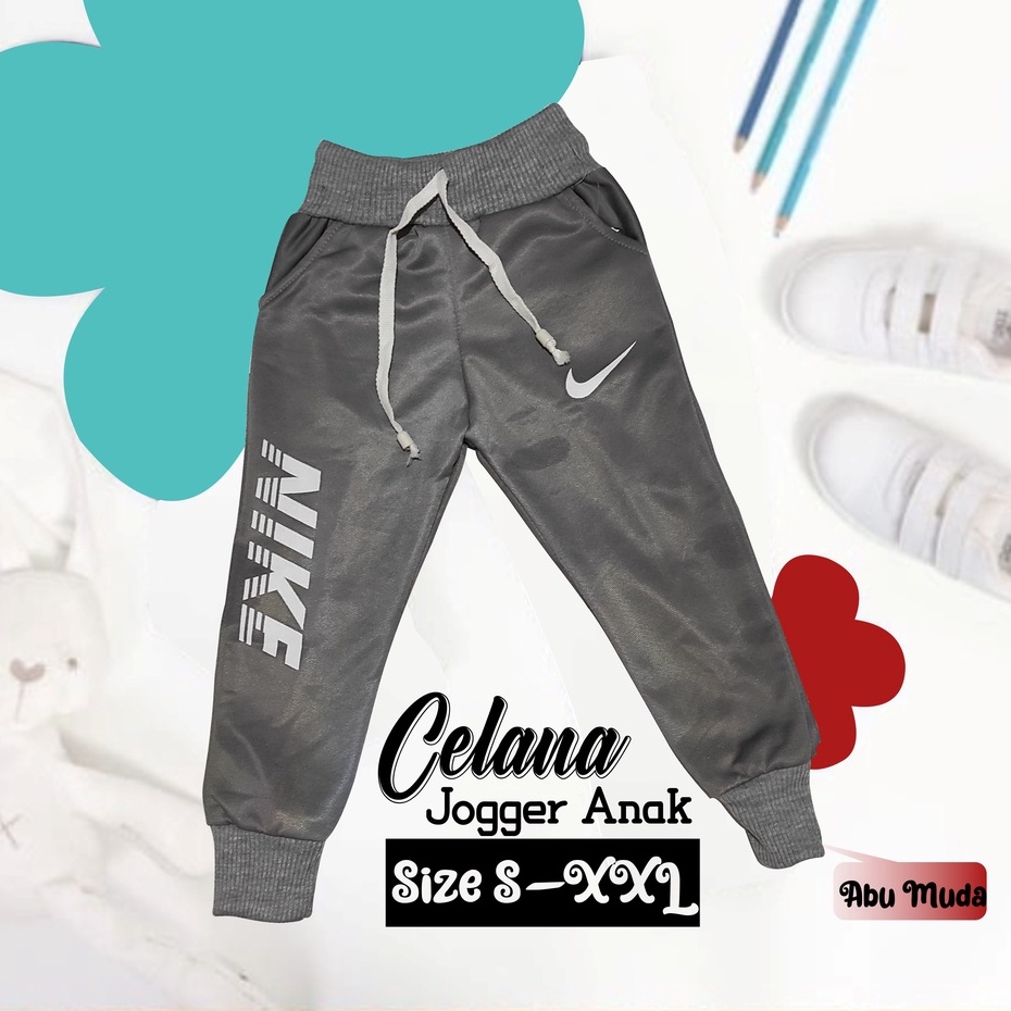 CELANA PANJANG TRAINING JOGGER ANAK SANTAI PREMIUM OLAHRAGA LAKI LAKI COWOK PEREMPUAN USIA 1-14TAHUN MOTIF SABLON BAHAN LOTTO