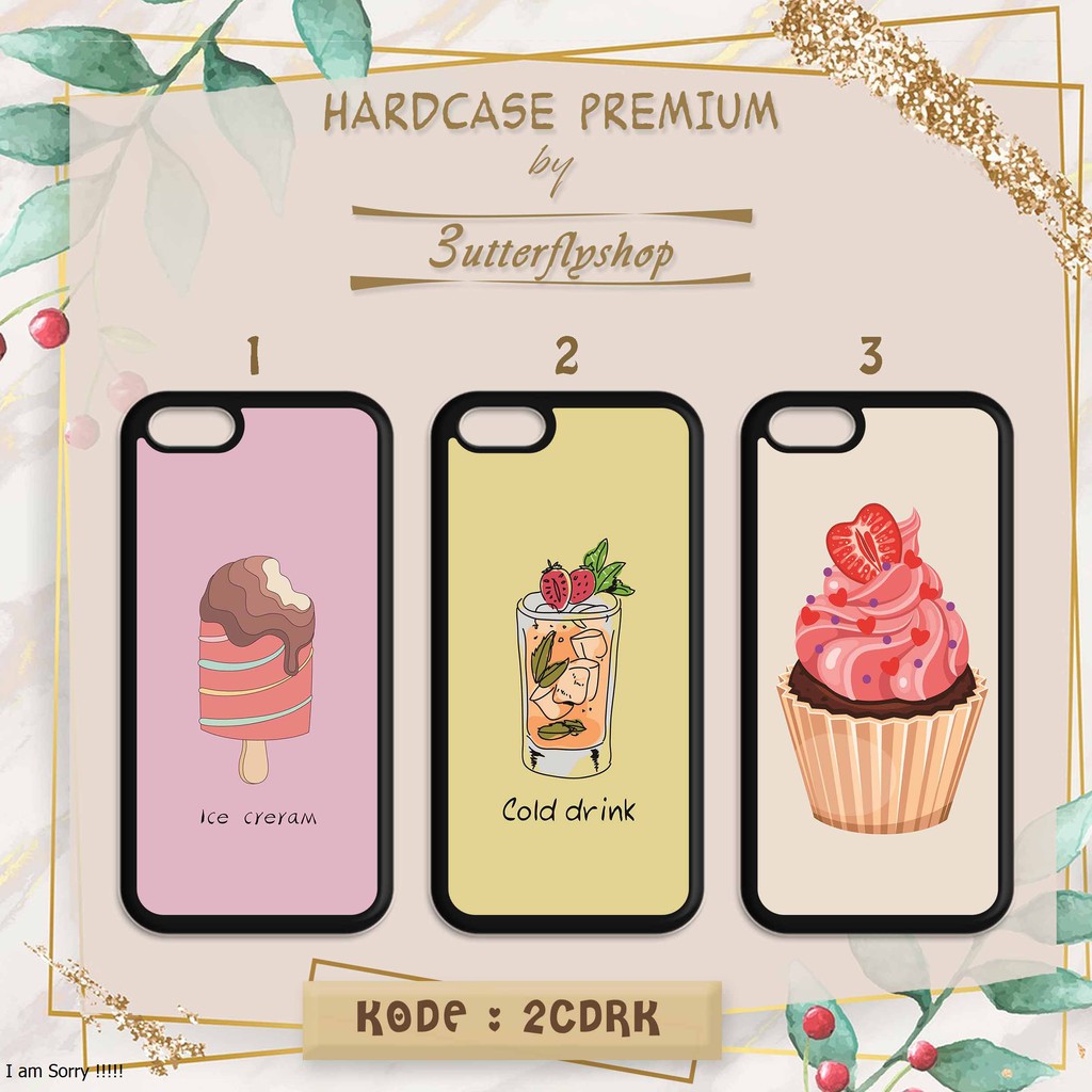 [HARDCASE] Dessert Ice Cream Cupcake Animasi case Oppo Vivo Realme Redmi Xiaomi Samsung Iphone