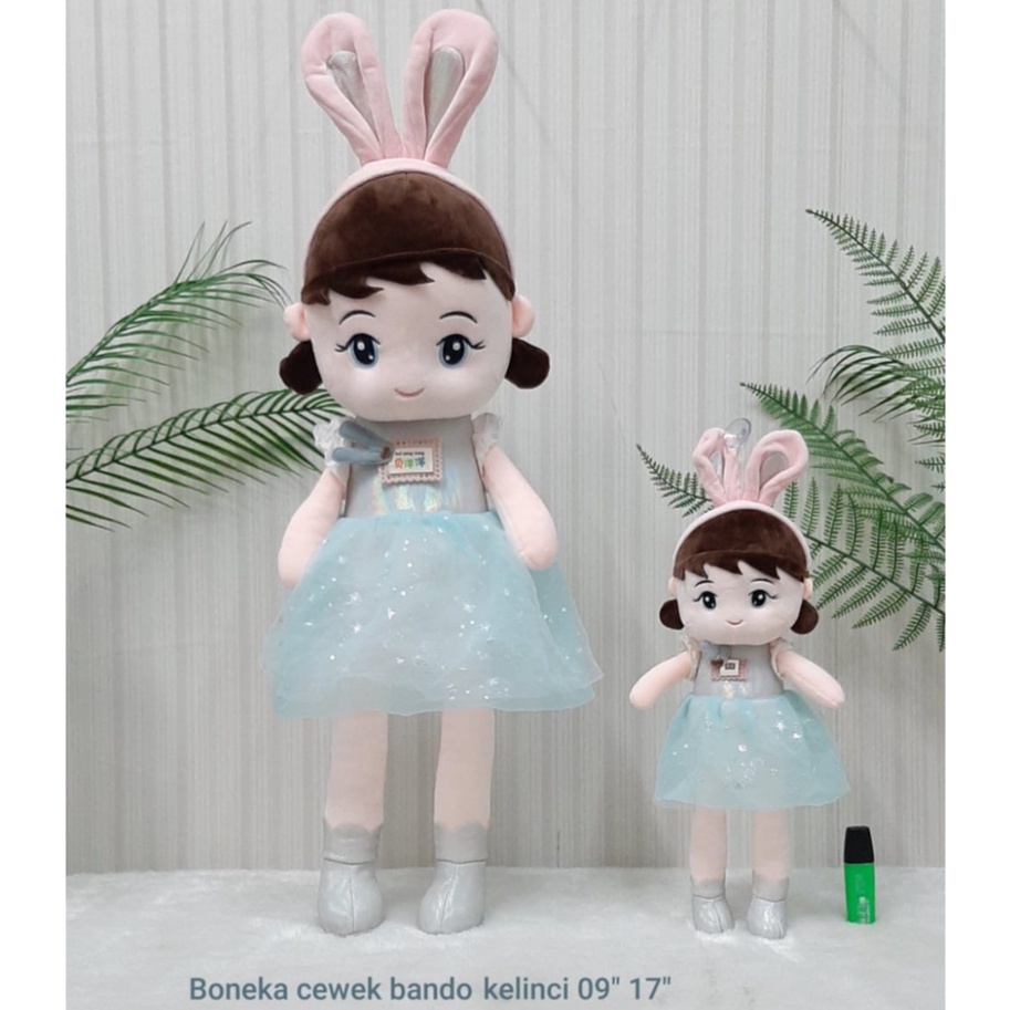 Boneka Cewek Bando Kelinci Size 17&quot;/80cm/boneka Pretty girl/Boneka Girl Dress/Boneka Princess