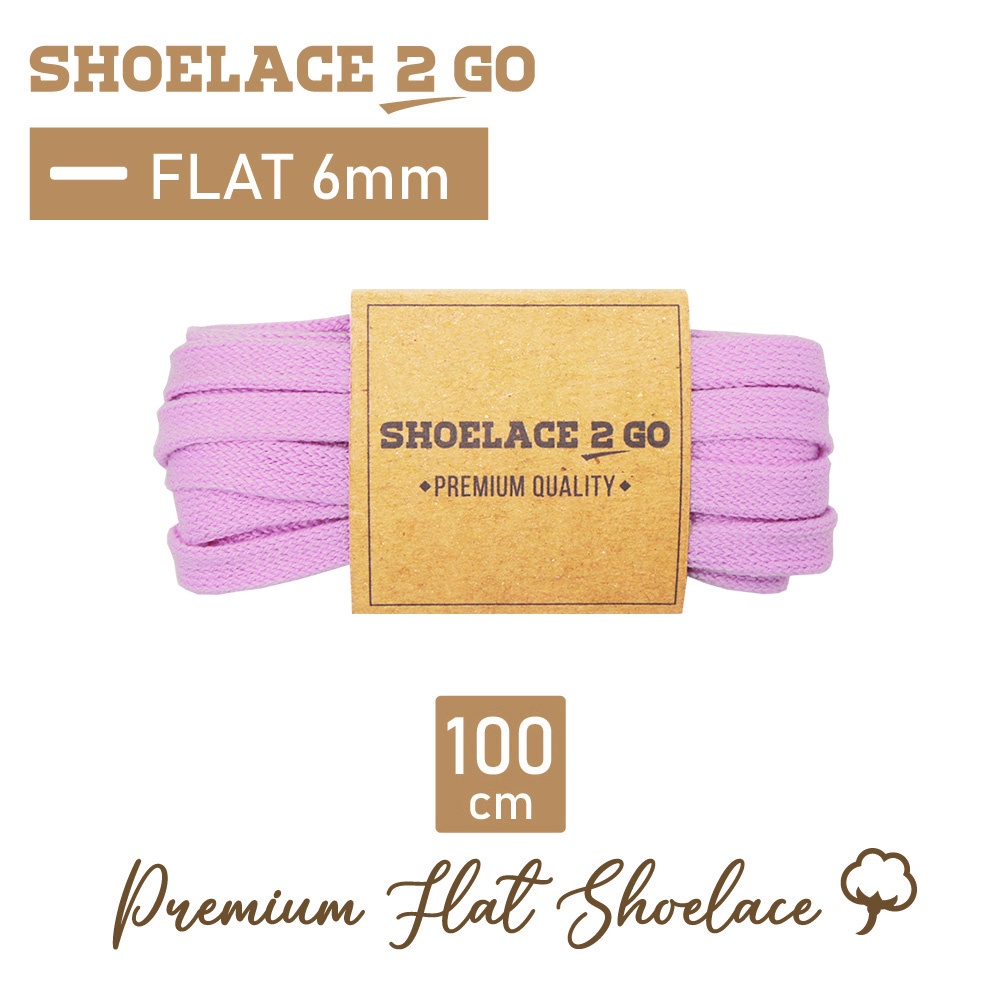 SHOELACE 2 GO PREMIUM TALI SEPATU GEPENG PIPIH FLAT G5 - PINK - 100CM