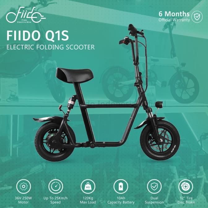 Fiido Q1S Dual Suspension Electric Scooter 10Ah UL2272 Skuter Listrik