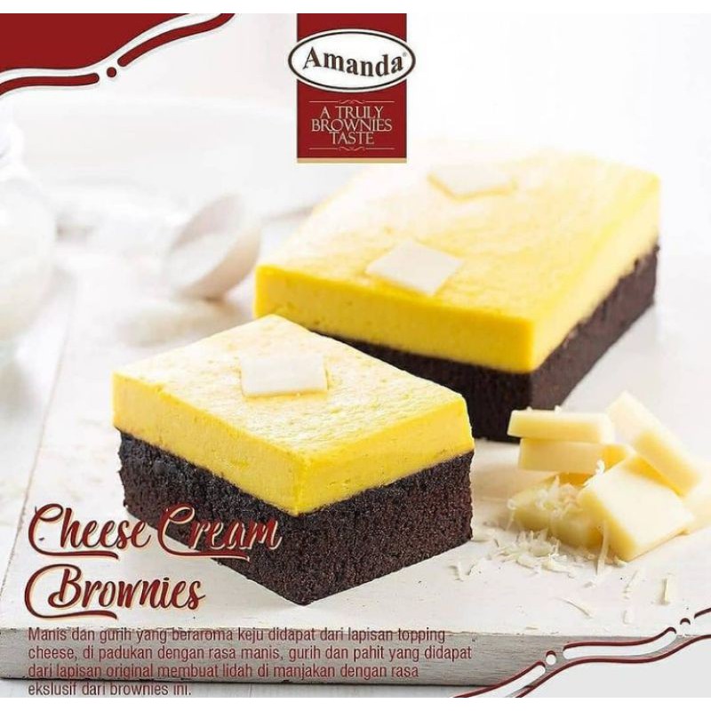 BROWNIES AMANDA MEDAN CHEESE CREAM