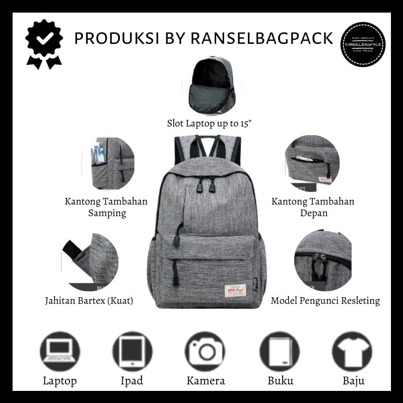 Tas Ransel Punggung Backpack Multifungsi Stylish Import Lokal Original Kekinian Kuliah Kerja Terbaru Termurah Cewek Cowok