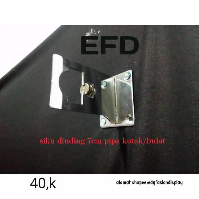 Siku dinding/braket tembok 7cm pipa kotak/bulat sepasang