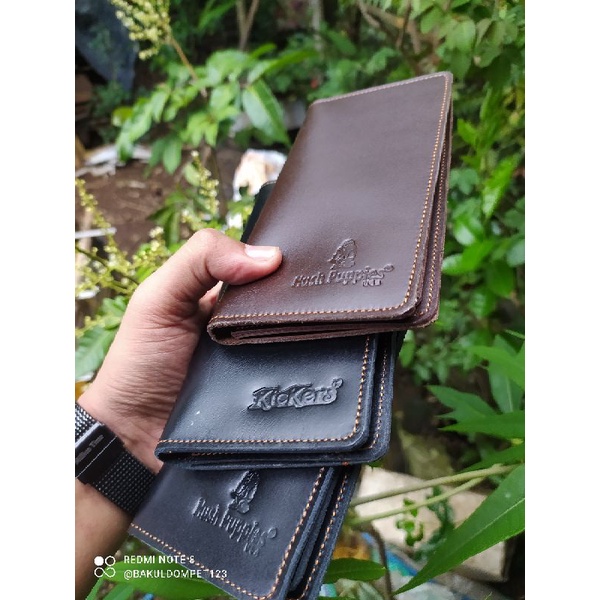 Dompet Pria Kulit Asli panjang Embos Kickers - Tanpa Kain Furing