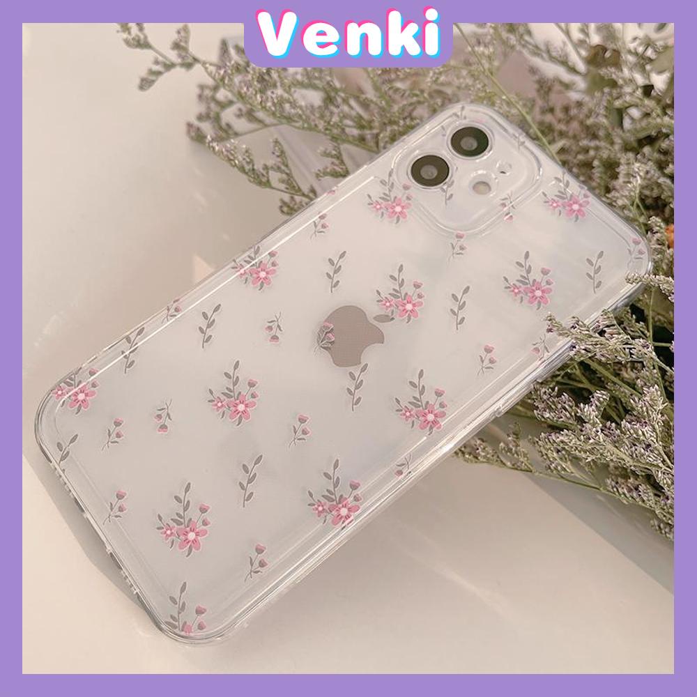 iPhone Case Silicone Soft Case Clear Case High Quality TPU Thickening Camera Full Coverage Protection Shockproof Case Pink Floral Flower Simple Style For iPhone 13 Pro Max iPhone 12 Pro Max iPhone 11 Pro Max iPhone 7 Plus iPhone XR XS MAX 11 Max 7 Pro