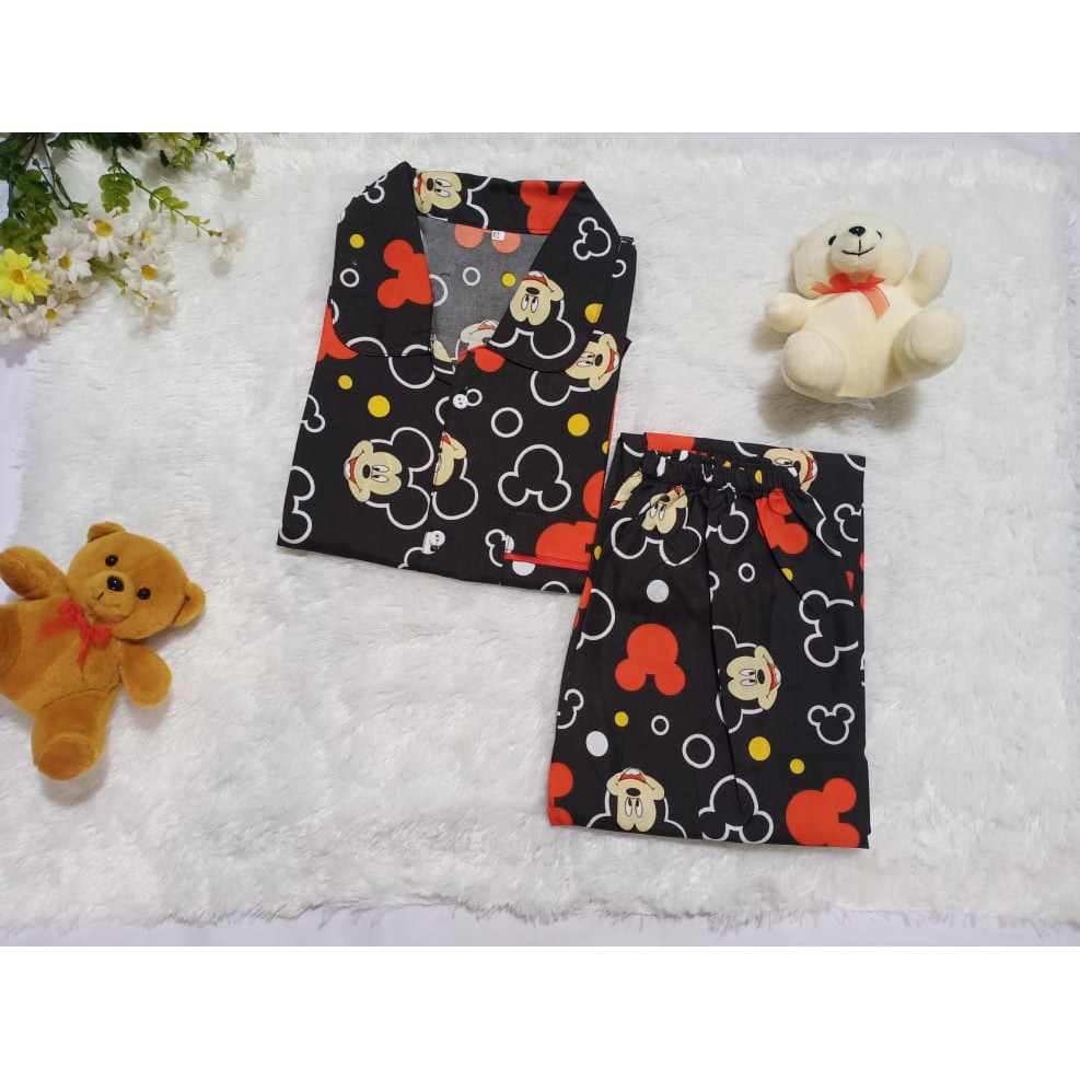 BAJU TIDUR KARAKTER MICKEYMOUSE ANAK KAIN KATUN