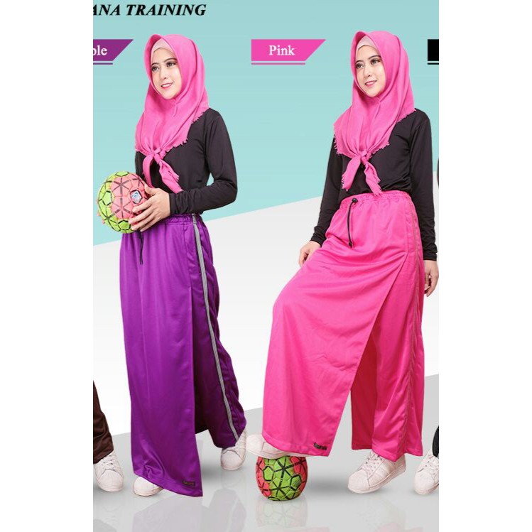 Rok Celana Olahraga Ungu dan Pink by El Qirnie
