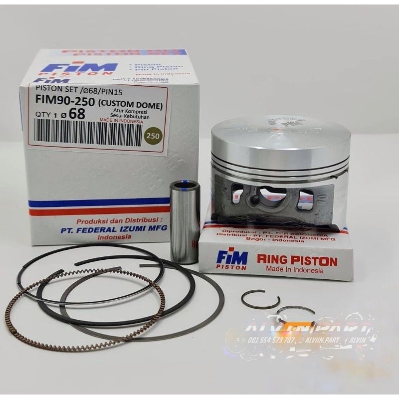 Piston seher seker Fim90 Tiger Megapro Bore Up Custom Dome Diameter 66 67 68 Pin Pen 15