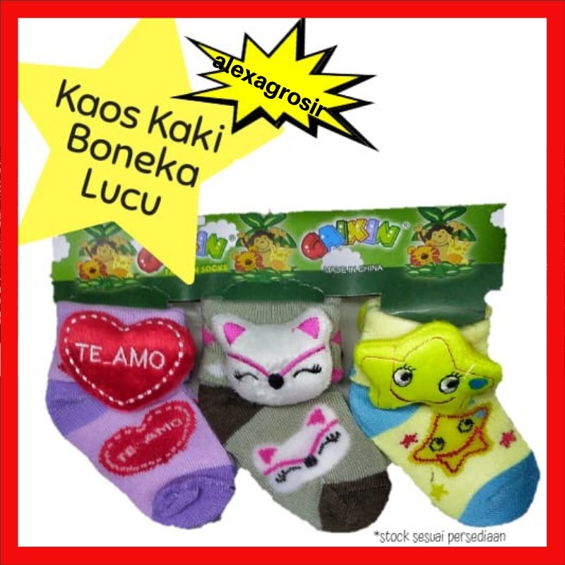 Kaos Kaki Boneka Lucu 1 paket isi 3