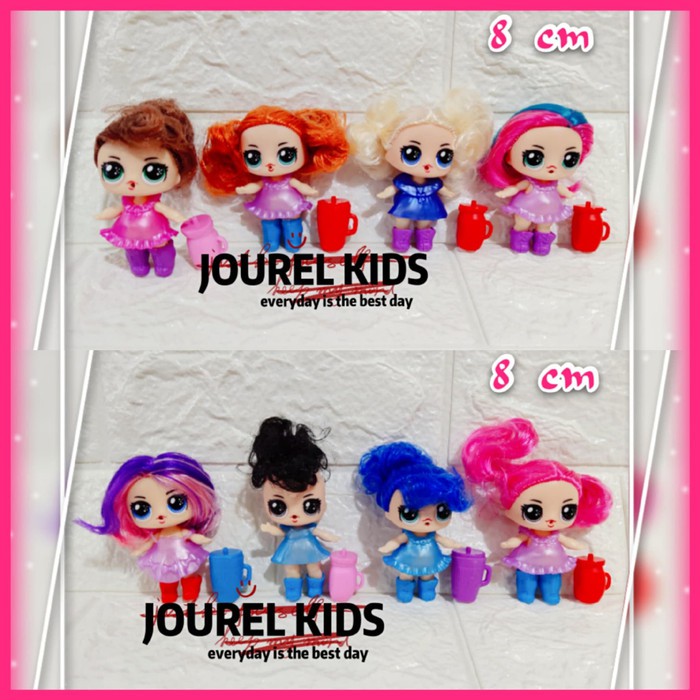 JK -  mainan lol surprise figure set baby doll wig hiasan kue topper cake