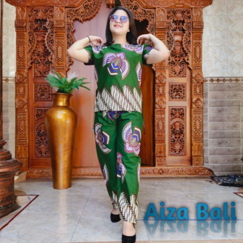 Baju Piyama Panjang Babydoll Jumbo Tie Dye Motif Bird Garuda Lengan Pendek XXL Rayon Super Premium P