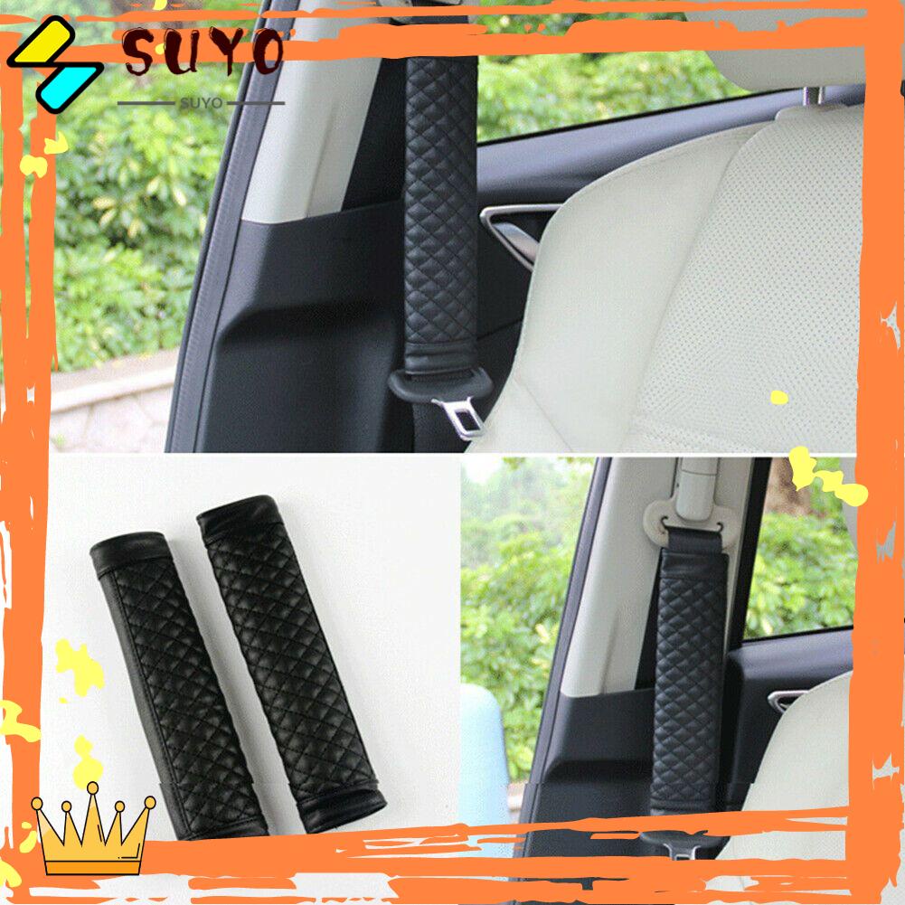 SUYOU 2 pcs New Car Shoulder Sheath Harness Cushion Safety Seat Belt Cover Pad Comfortable Soft Safe Padding Protection Cover/Multicolor