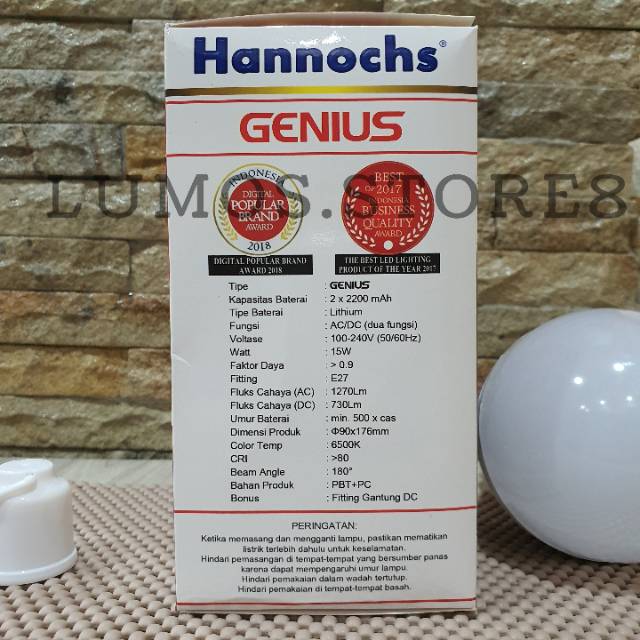 Lampu LED AC/DC Hannochs 15 Watt GENIUS