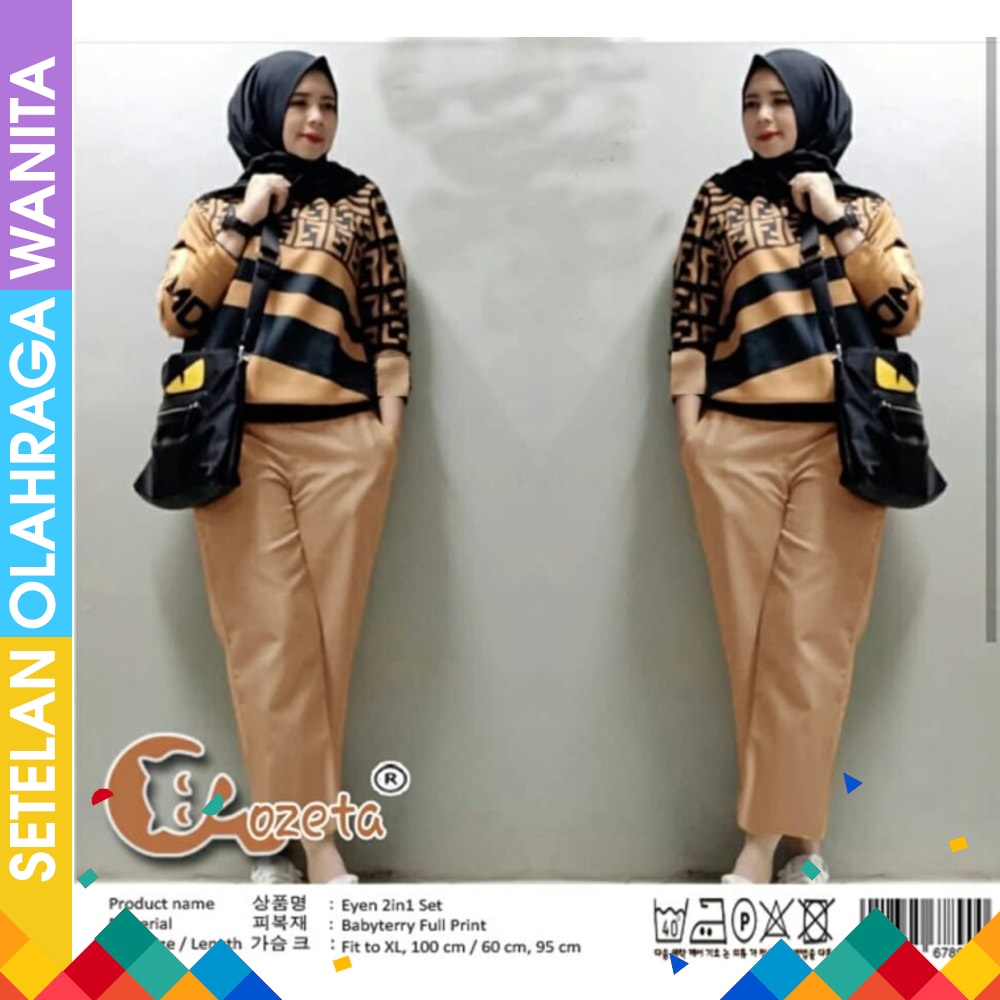 Baju Olahraga Wanita 1 Set Motif Batik BAJU OLAHRAGA WANITA MUSLIM MUSLIMAH AYESHA SETELAN KAOS SE