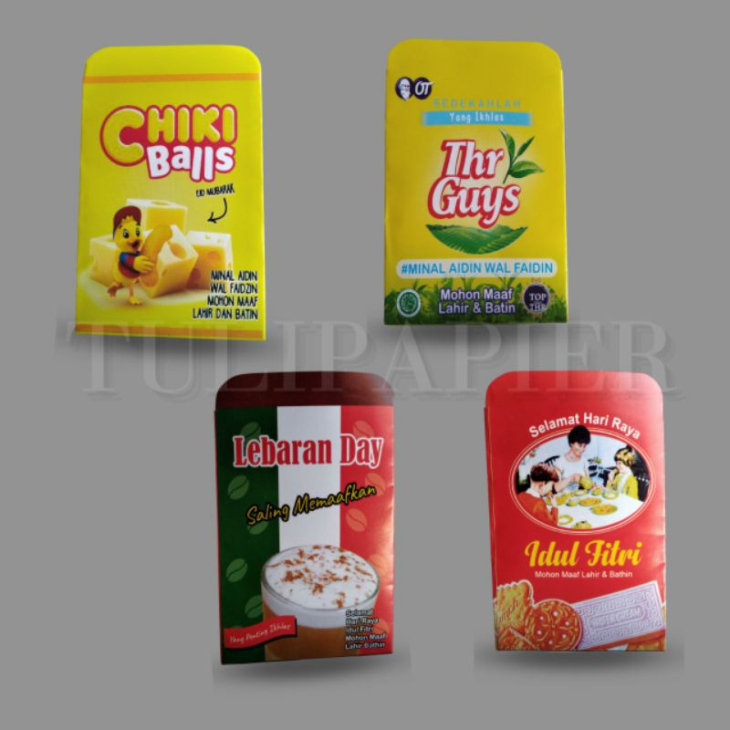 

TulipPapier | 10lbr Amplop Lebaran Mini Motif Snack