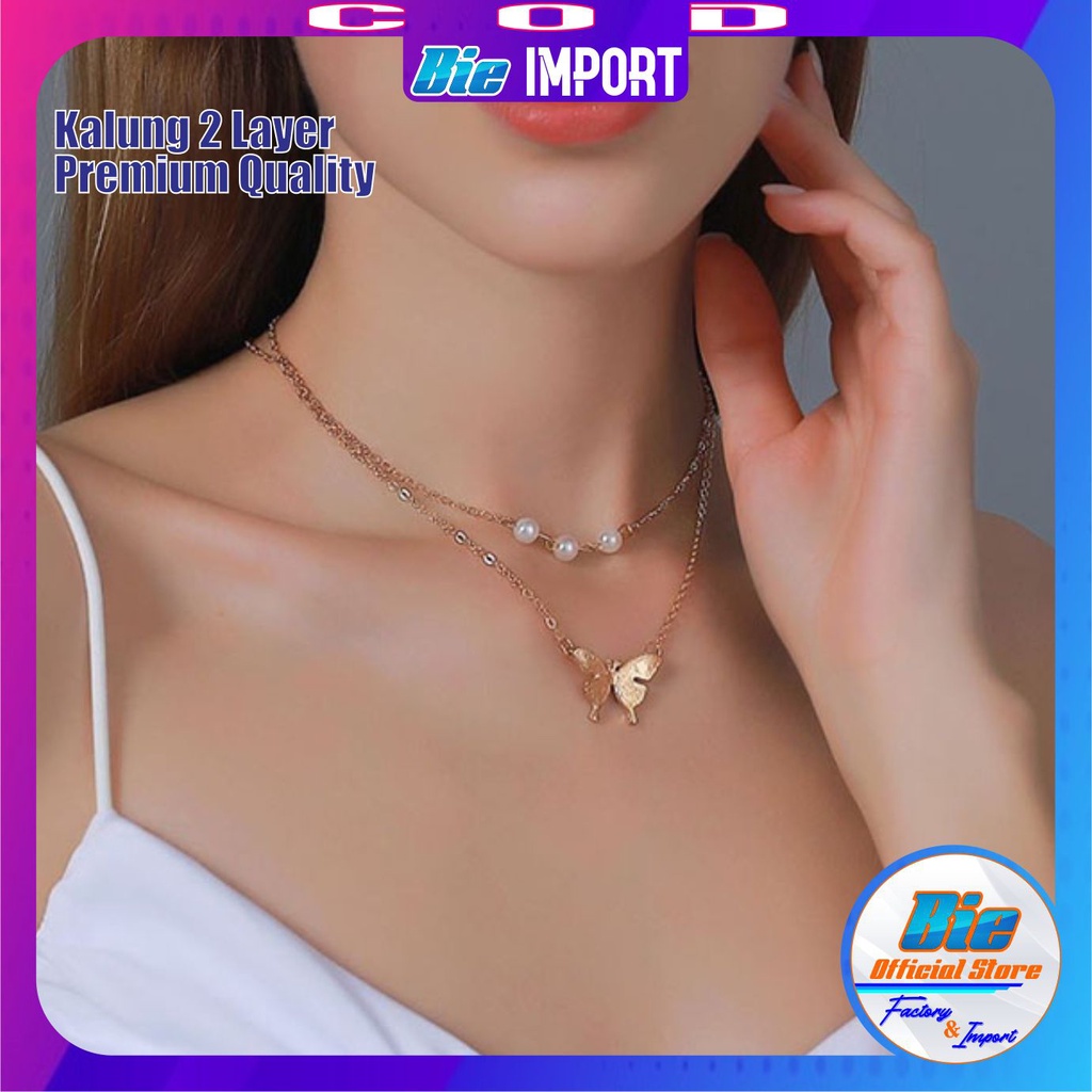 Kalung Korea 2 Layer Premium Impor Best Seller