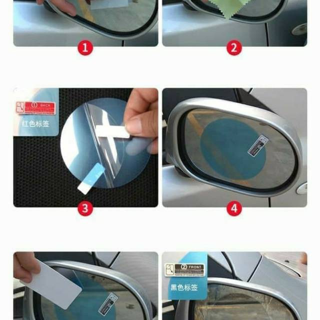 SETIKER ANTI EMBUN SPION ANTI AIR HUJAN SILAU KACA FILM PELINDUNG SPION MOBIL KANAN KIRI |5004