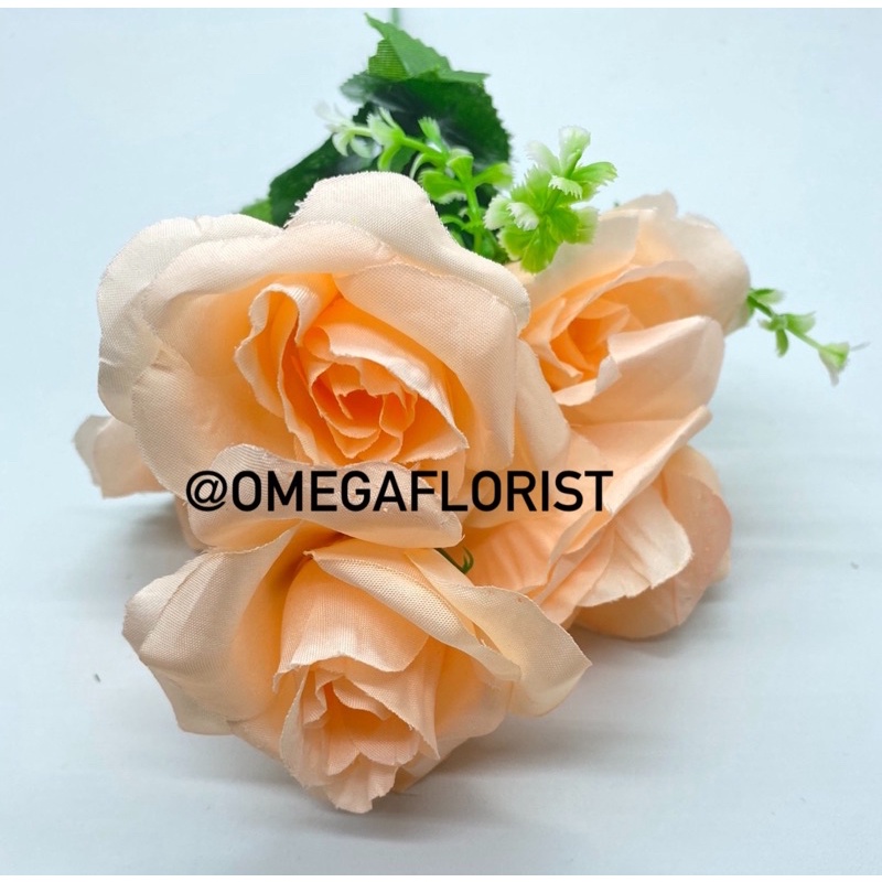 Bunga Rose OF Artificial Bunga Artificial/Bunga Plastik/Bunga Dekorasi/Dekorasi Pernikahan/Pernikahan-Peach Tua