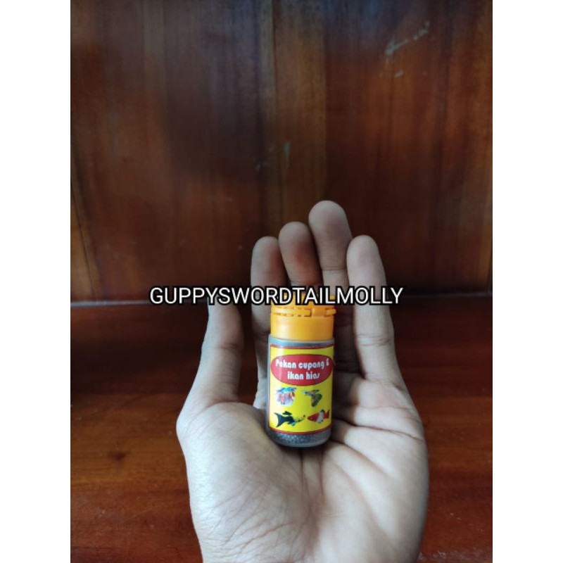 pelet cupang guppy botol 10 g beta vit murah botol plastik bukan botol kaca cupang