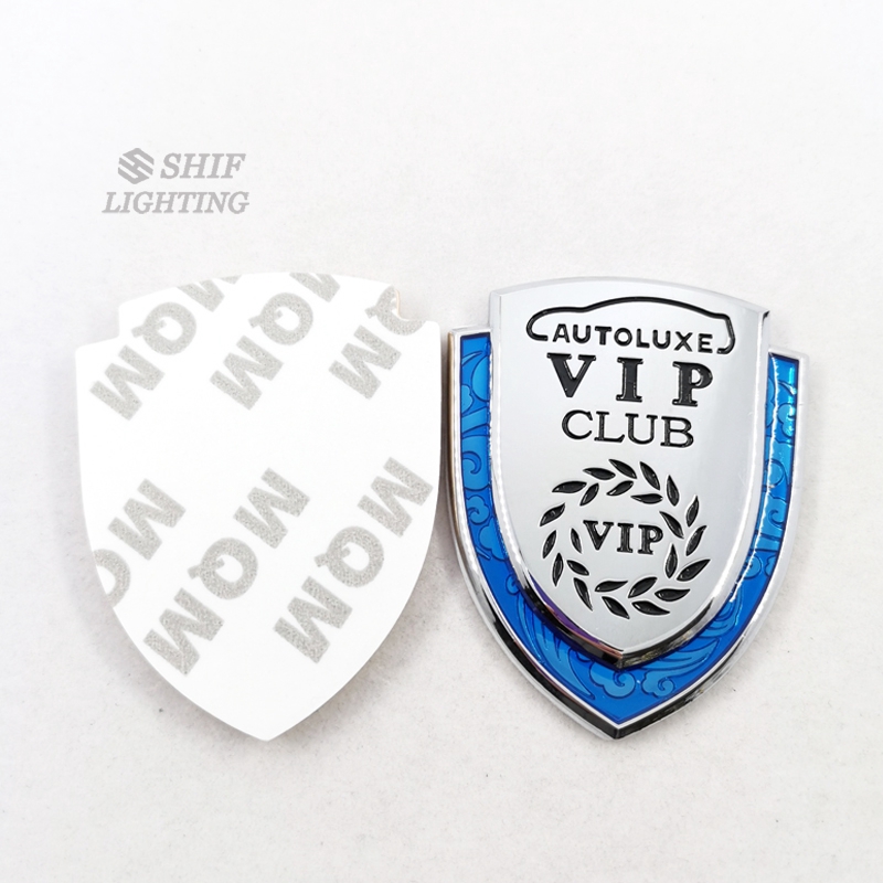 1pc Stiker Logo VIP CLUB Metal Multi Warna Untuk Dekorasi Bodi Belakang Mobil