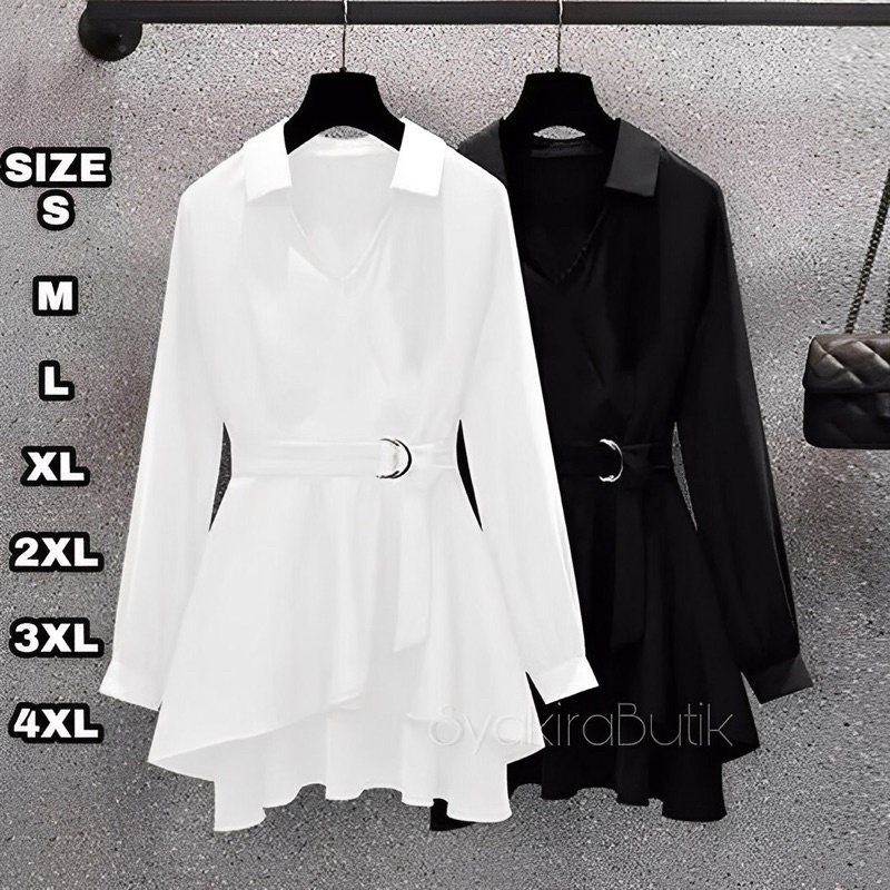 Gonza Blouse - Ukuran S M L XL XXL XXXL XXXXL 2XL 3XL 4XL 2L 3L 4L 5L Kemeja Kerja Big Size - Kemeja Jumbo - Baju Korea