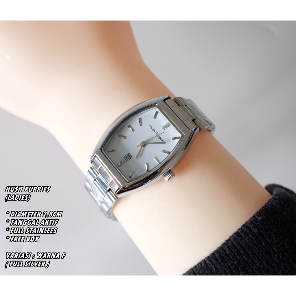 JAM TANGAN WANITA HUSH PUPPIES RANTAI BODY OVAL TANGGAL AKTIF