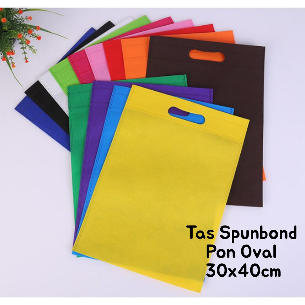 

( PER PCS ) TAS Spunbond Oval / Goodie Bag / Tas Kain Polos uk 30x40