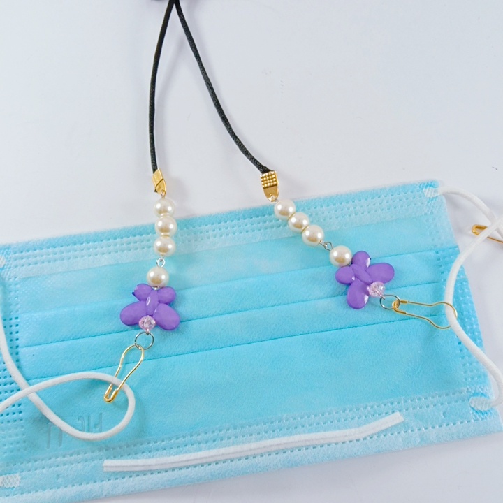 Tali Masker Hijab 2in1 Strap Masker Kupu Strap Masker Kupu - kupu Tali Masker Hijab strap mutiara