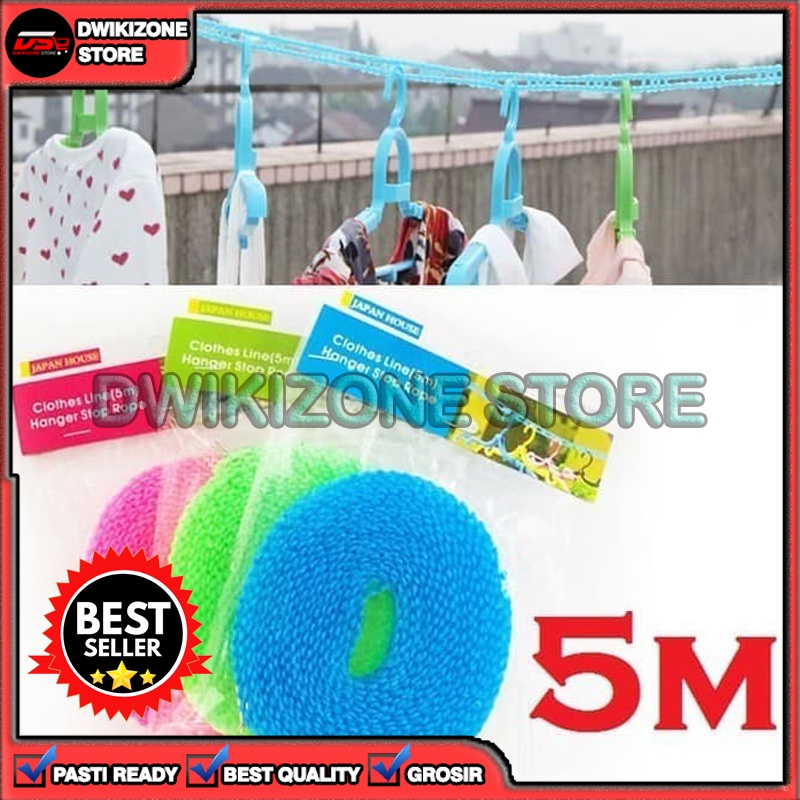 [100% ORIGINAL] TALI JEMURAN 5 METER TAMBANG 5M GANTUNGAN BAJU BERKUALITAS 5 M TERMURAH