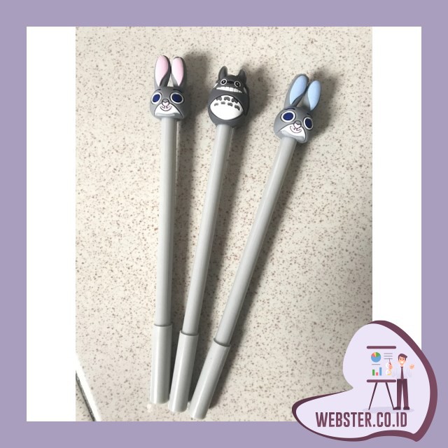 

WE1572 (MIN ORDER 3PCS) PULPEN PEN KARAKTER MURAH TOYS RABBIT TOTORO PEN GEL LUCU PEN MURAH BY