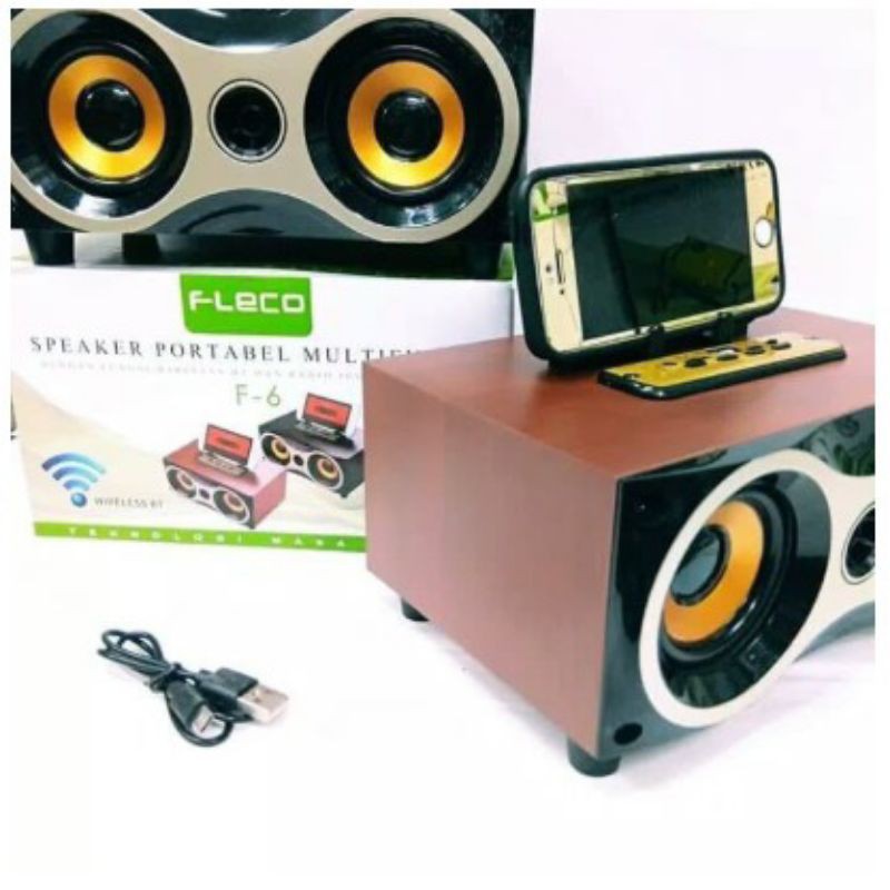 Speaker Portabel Bluetooth FLECO F-6 BT FM Radio USB Super Bass